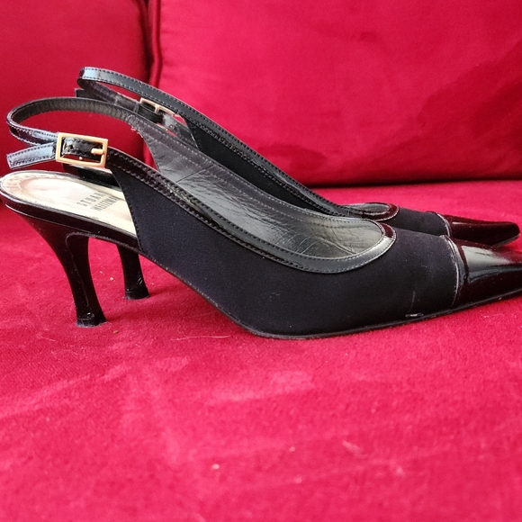 Stuart Weitzman Black Strap heel Sixe 7 B - Picture 3 of 8